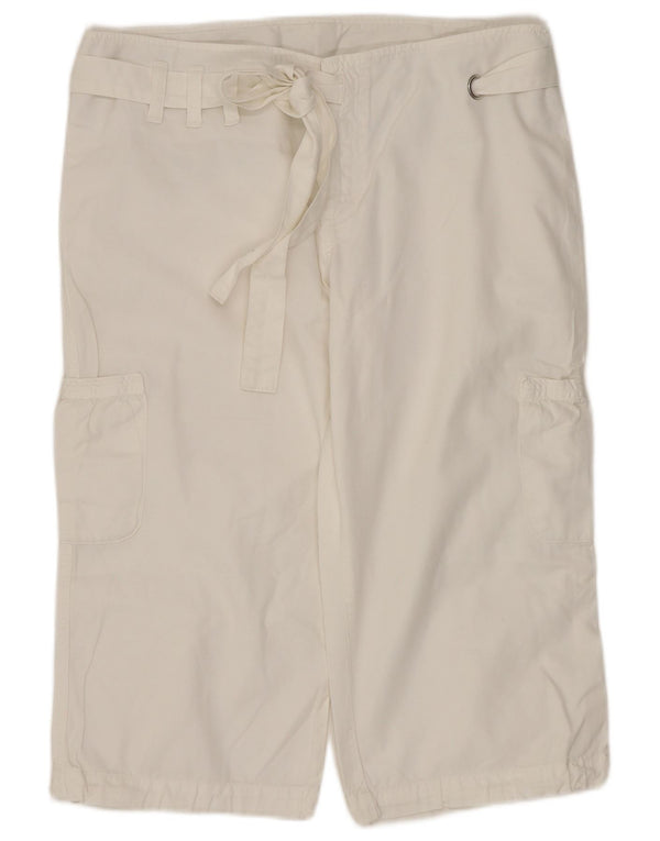 Sisley Womens Cargo Bermuda Shorts IT 42 Medium W32  White Cotton