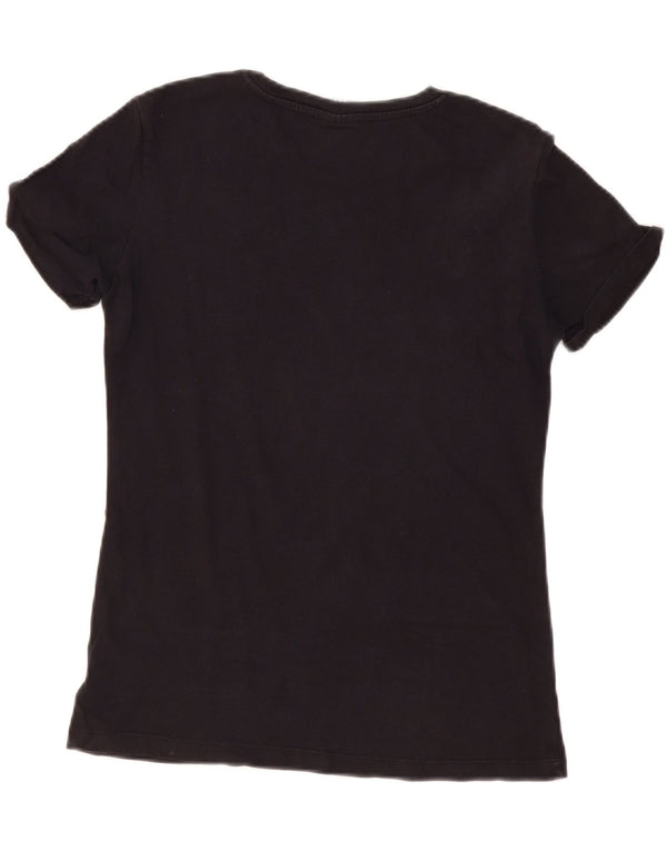 Champion Womens Graphic T-Shirt Top UK 12 Medium Black