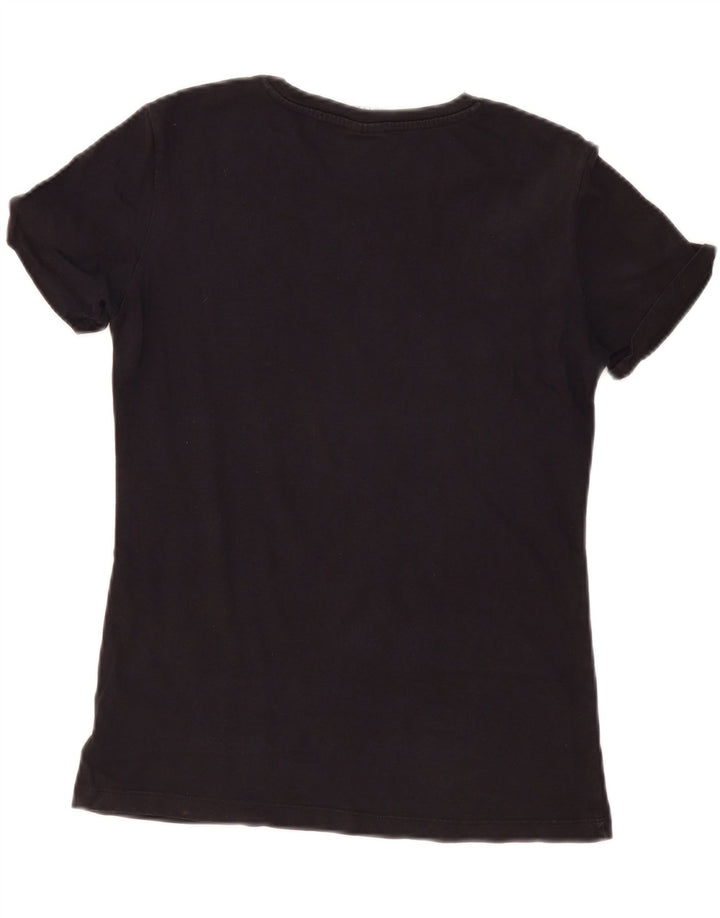 Champion Womens Graphic T-Shirt Top UK 12 Medium Black