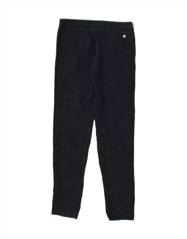CHAMPION Mens Graphic Tracksuit Trousers Joggers Small Navy Blue Vintage Champion and Second-Hand Champion from Messina Hembry 
