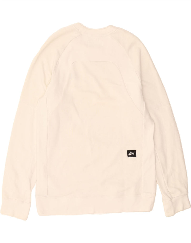 NIKE Mens Sweatshirt Jumper Medium White Cotton Vintage Nike and Second-Hand Nike from Messina Hembry 