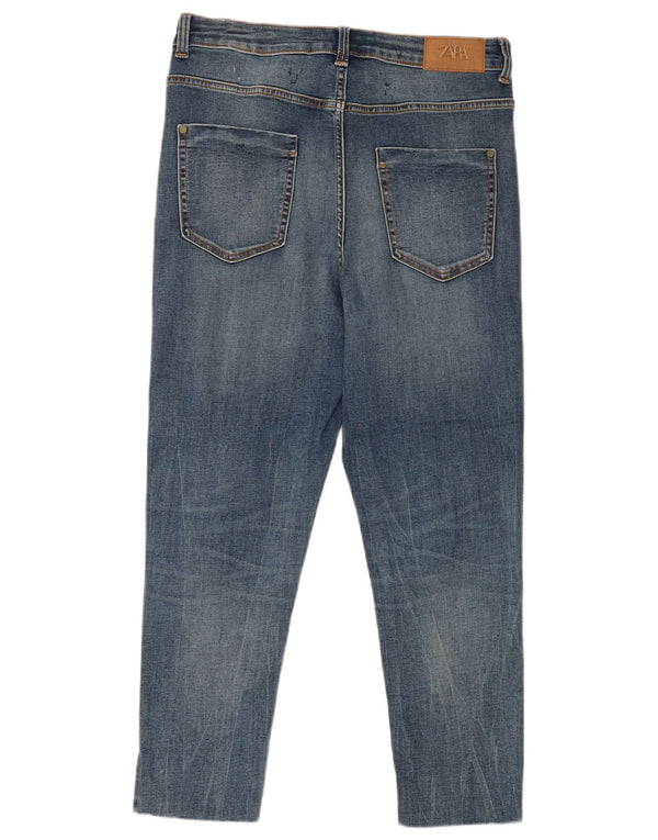 Zara Womens Cropped Jeans EU 40 Medium W30 L24 Blue Cotton
