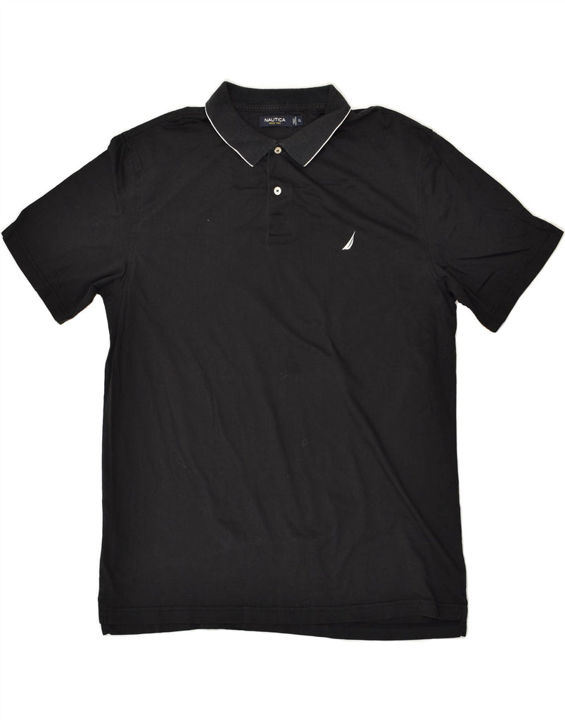 NAUTICA Mens Polo Shirt XL Black Cotton | Vintage Nautica | Thrift | Second-Hand Nautica | Used Clothing | Messina Hembry 