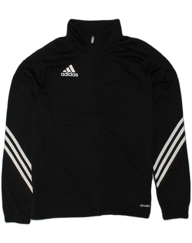 ADIDAS Boys Climalite Tracksuit Top Jacket 13-14 Years Black Polyester | Vintage Adidas | Thrift | Second-Hand Adidas | Used Clothing | Messina Hembry 