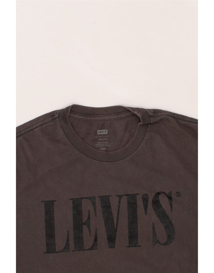 LEVI'S Mens Graphic T-Shirt Top Medium Grey Vintage Levi's and Second-Hand Levi's from Messina Hembry 