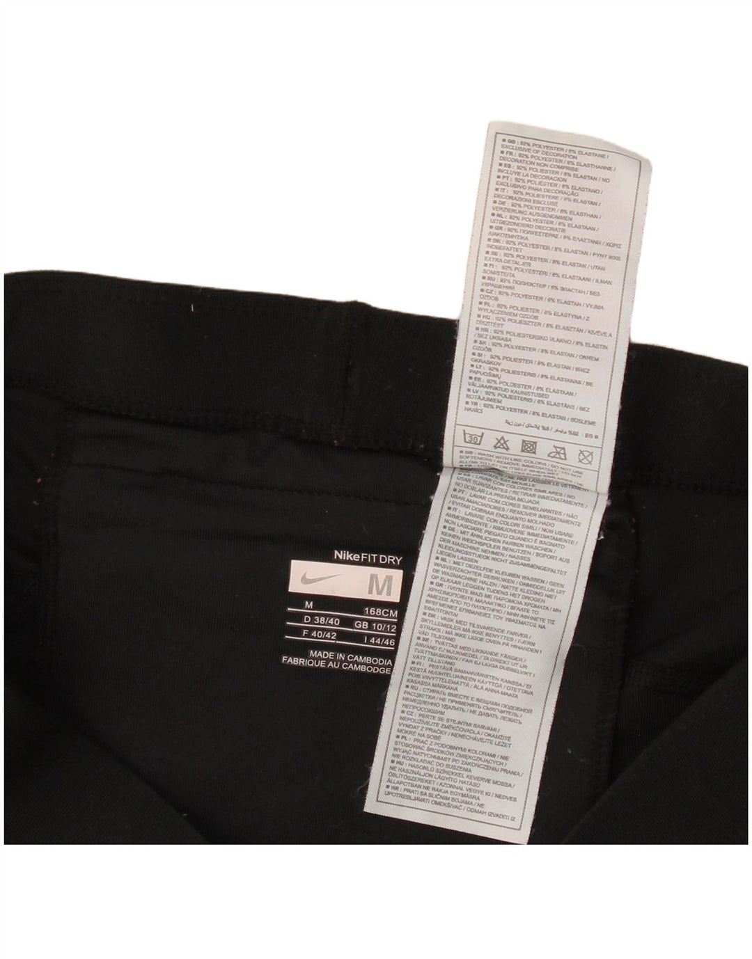 Nike Womens Capri Leggings UK 10/12 Medium Black Polyester