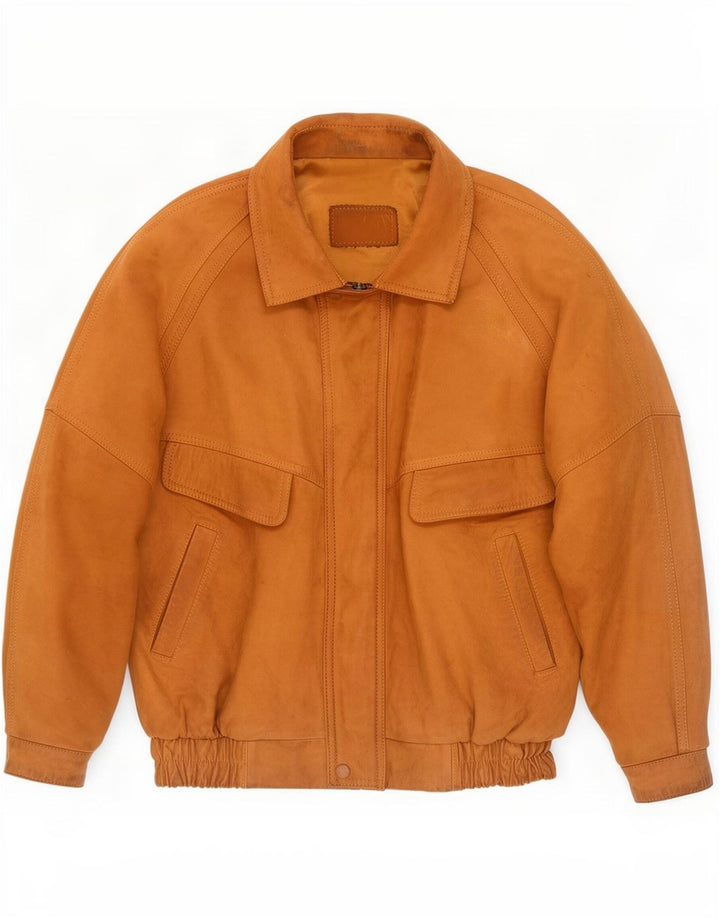 Vintage Mens Leather Jacket UK 42 XL Beige