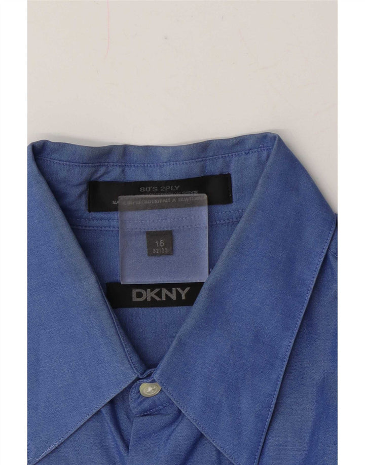Dkny Mens Shirt Size 16 Large Blue Cotton