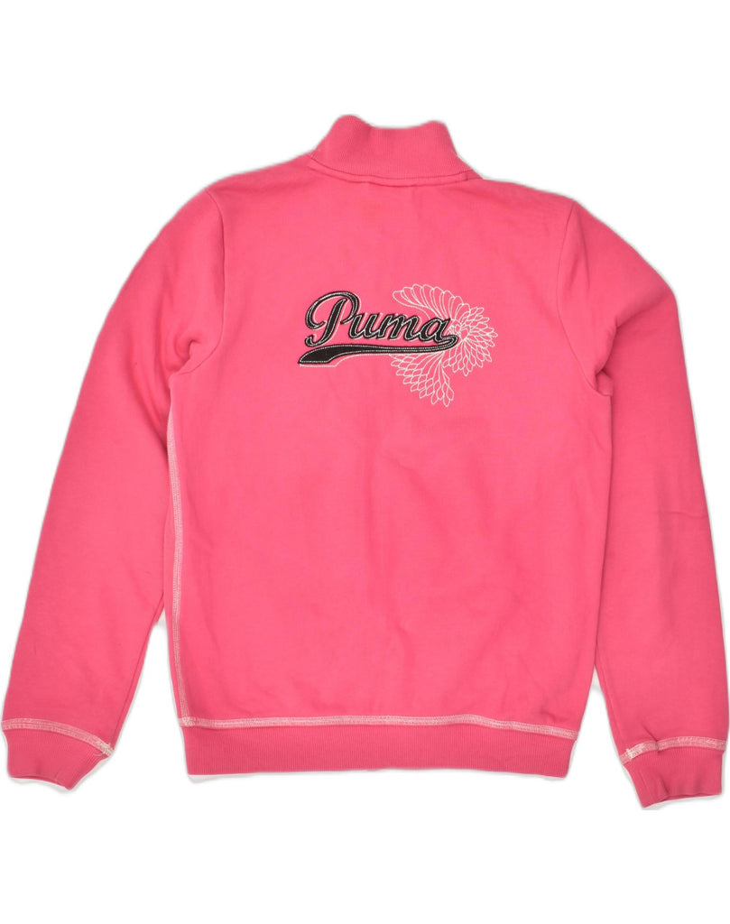 PUMA Girls Graphic Tracksuit Top Jacket 11-12 Years Large Pink Cotton | Vintage Puma | Thrift | Second-Hand Puma | Used Clothing | Messina Hembry 