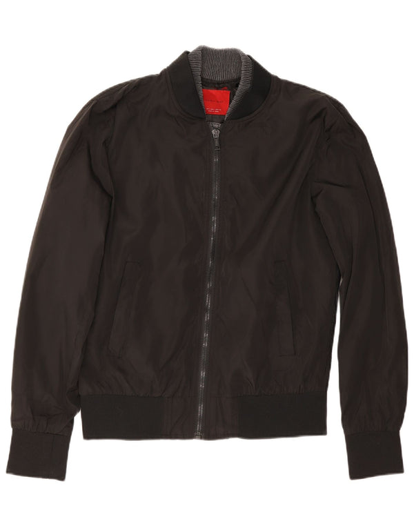 Zara Mens Bomber Jacket UK 40 Large Black