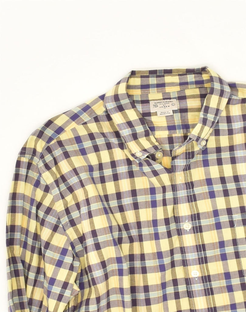 J. CREW Mens Shirt Large Yellow Check Cotton | Vintage J. Crew | Thrift | Second-Hand J. Crew | Used Clothing | Messina Hembry 