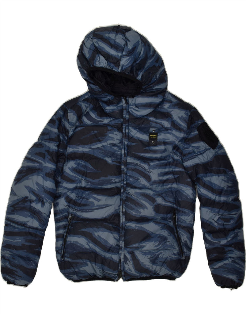 BLAUER Boys Hooded Reversible Padded Jacket 11-12 Years Navy Blue | Vintage Blauer | Thrift | Second-Hand Blauer | Used Clothing | Messina Hembry 