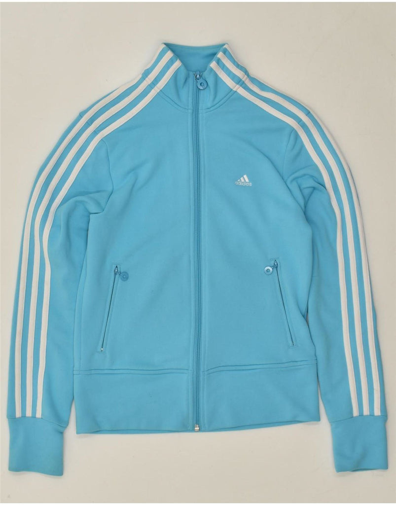 ADIDAS Womens Tracksuit Top Jacket UK 10 Small Blue Polyester Vintage Adidas and Second-Hand Adidas from Messina Hembry 