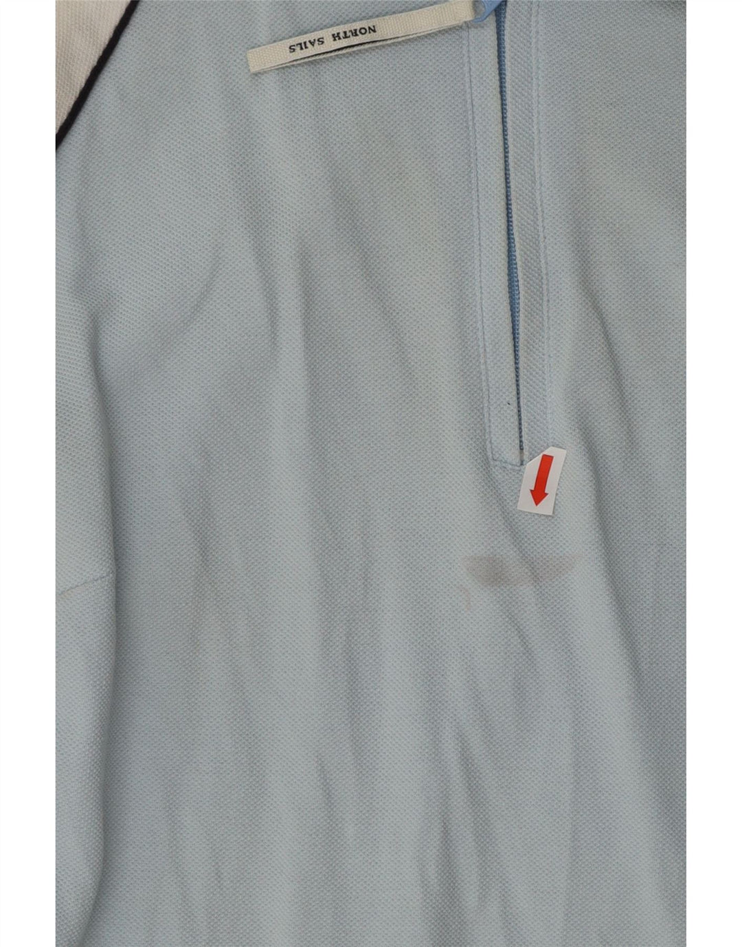 NORTH SAILS Womens Zip Neck Polo Shirt UK 12 Medium Blue Colourblock