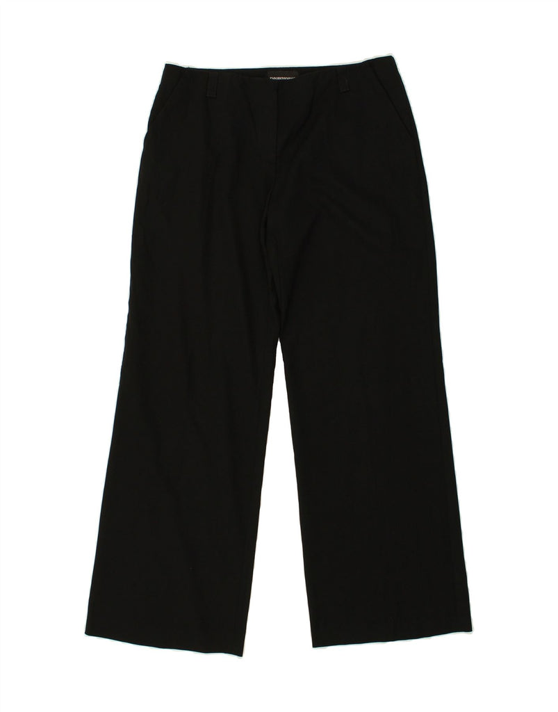 EMPORIO ARMANI Womens Wide Leg Chino Trousers IT 42 Medium W30 L29  Black | Vintage Emporio Armani | Thrift | Second-Hand Emporio Armani | Used Clothing | Messina Hembry 