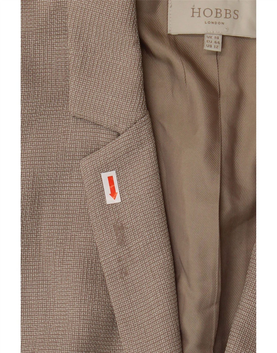 HOBBS Womens 1 Button Blazer Jacket UK 16 Large  Beige Wool