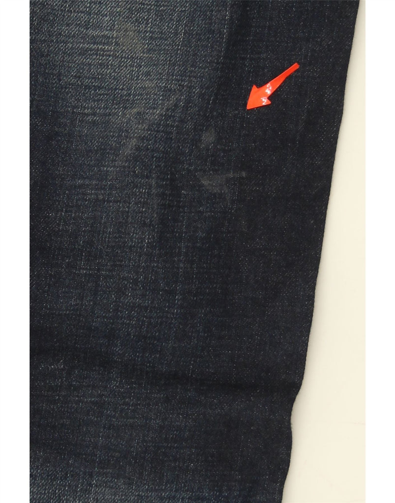 JACK & JONES Mens Distressed Slim Jeans W32 L34 Navy Blue Cotton Vintage Jack & Jones and Second-Hand Jack & Jones from Messina Hembry 