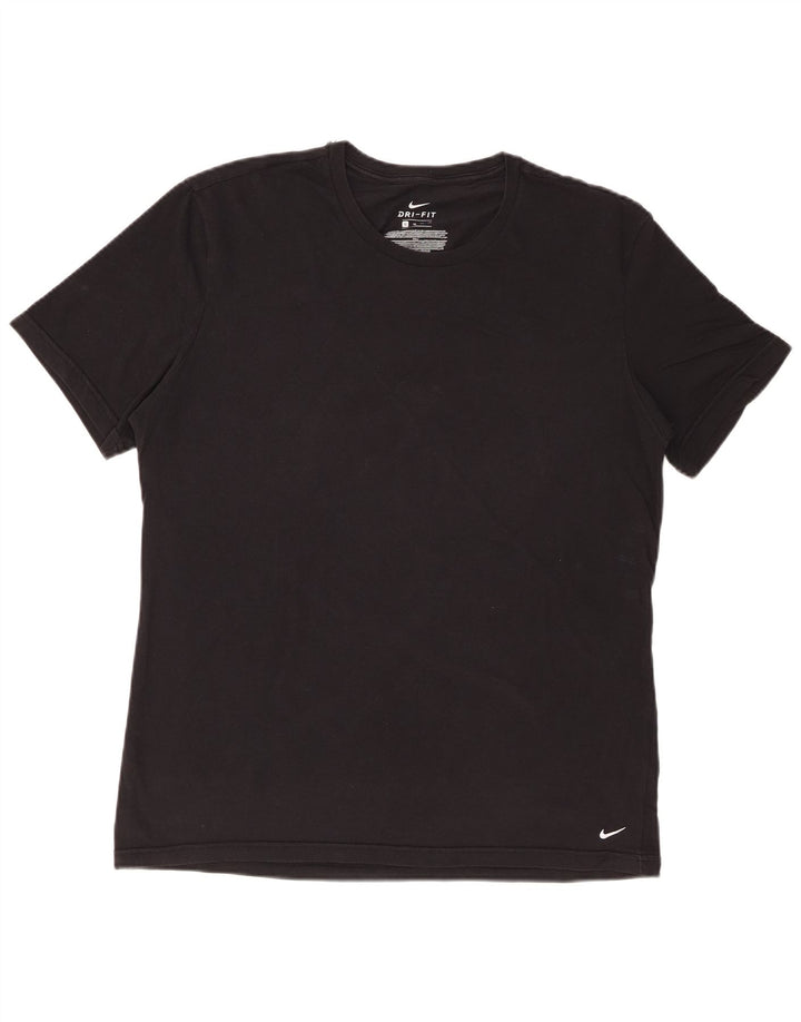 NIKE Mens Dri Fit T-Shirt Top  XL Black Cotton