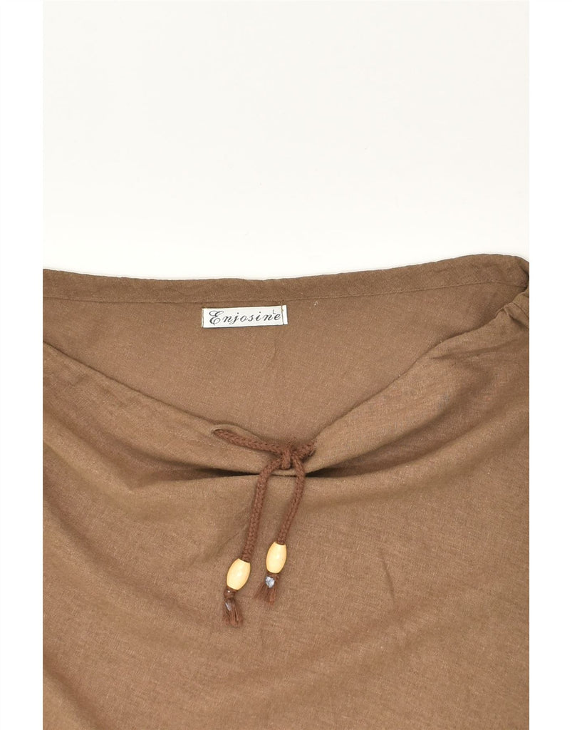 VINTAGE Womens A-Line Skirt Large W34  Brown Linen | Vintage Vintage | Thrift | Second-Hand Vintage | Used Clothing | Messina Hembry 