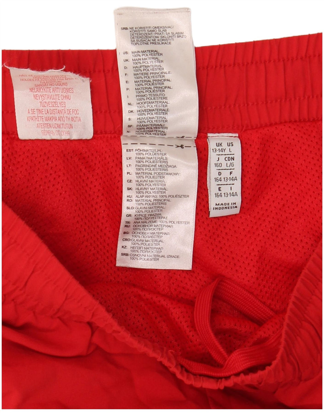 Adidas Boys Sport Shorts 13-14 Years Red Polyester