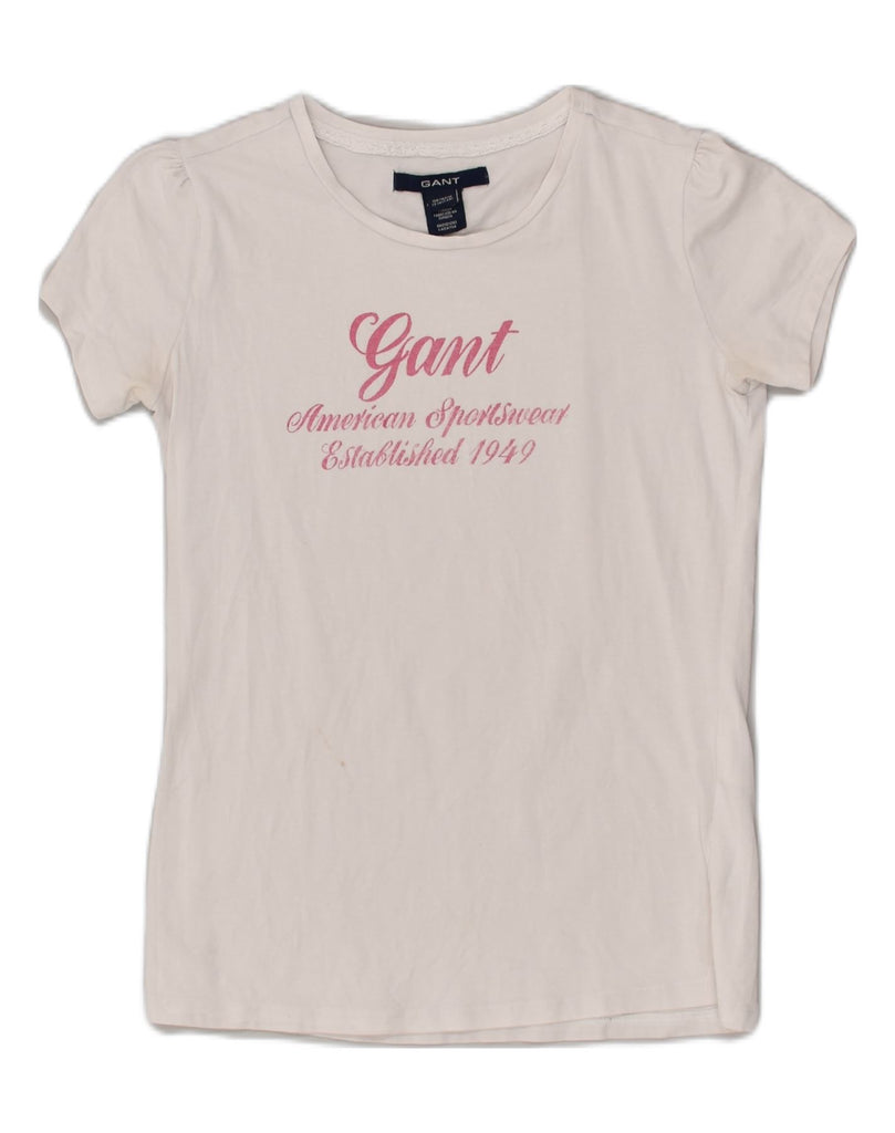 GANT Girls Graphic T-Shirt Top 13-14 Years White Cotton | Vintage Gant | Thrift | Second-Hand Gant | Used Clothing | Messina Hembry 