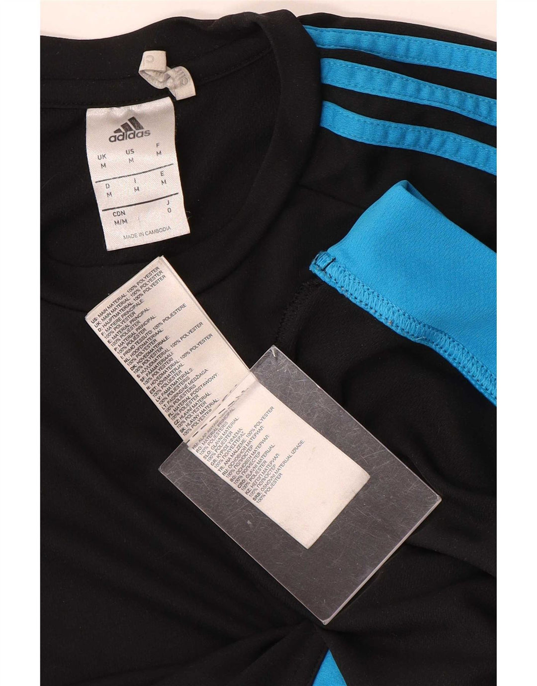Adidas Mens Climalite T-Shirt Top Medium Black Colourblock Polyester