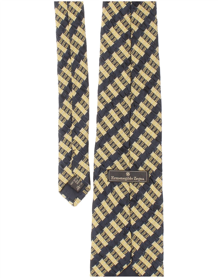 Ermenegildo Zegna Mens Tie One Size Yellow Geometric Silk Classic