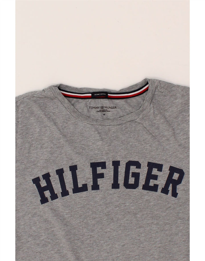 TOMMY HILFIGER Mens Graphic T-Shirt Top Medium Grey Cotton