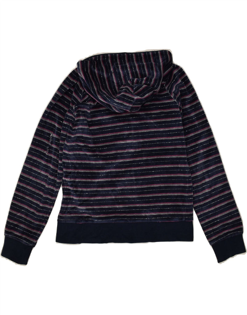 CHAMPION Girls Zip Hoodie Sweater 9-10 Years Medium Navy Blue Striped | Vintage Champion | Thrift | Second-Hand Champion | Used Clothing | Messina Hembry 