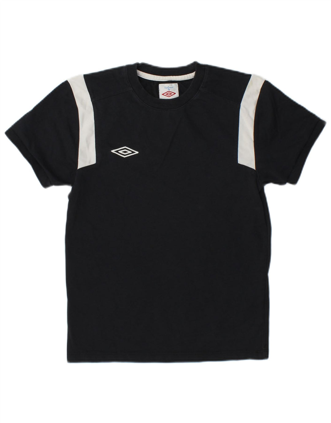 Umbro Boys T-Shirt Top 9-10 Years Medium Black Colourblock Cotton