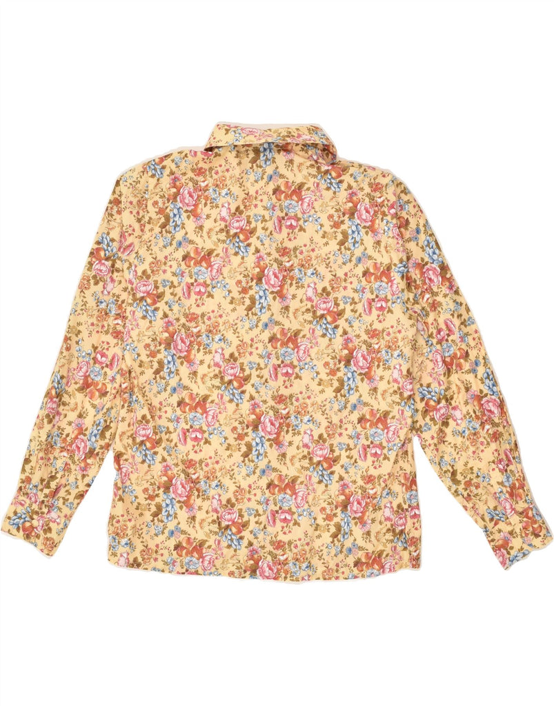VINTAGE Womens Shirt UK 14 Medium Yellow Floral | Vintage Vintage | Thrift | Second-Hand Vintage | Used Clothing | Messina Hembry 