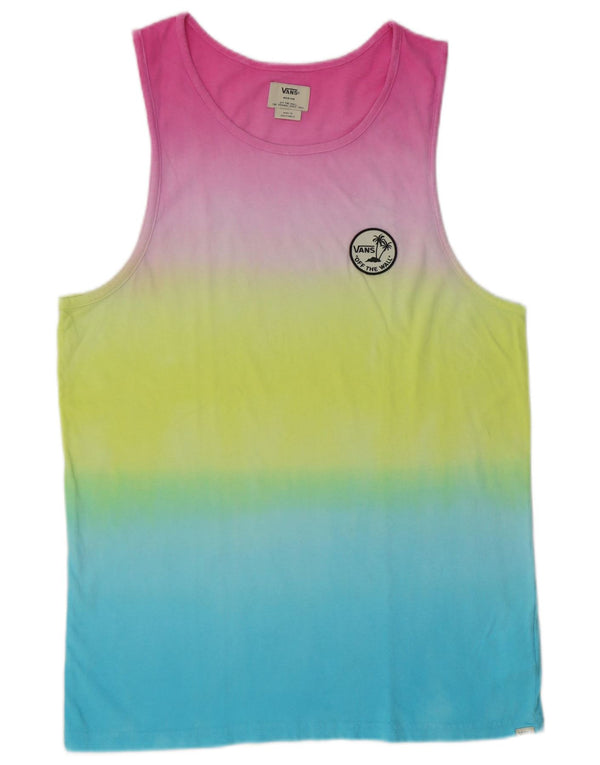 Vans Mens Vest Top Medium Multicoloured Colourblock Cotton