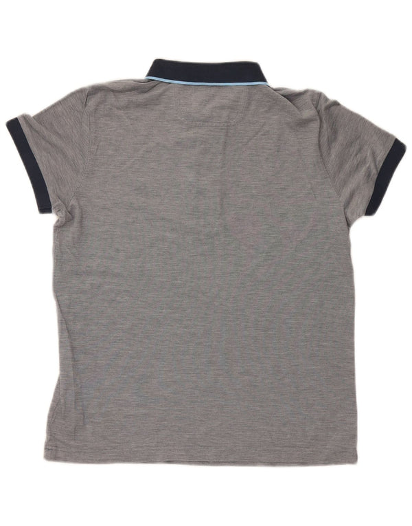 Hugo Boss Mens Polo Shirt Medium Grey Colourblock Cotton