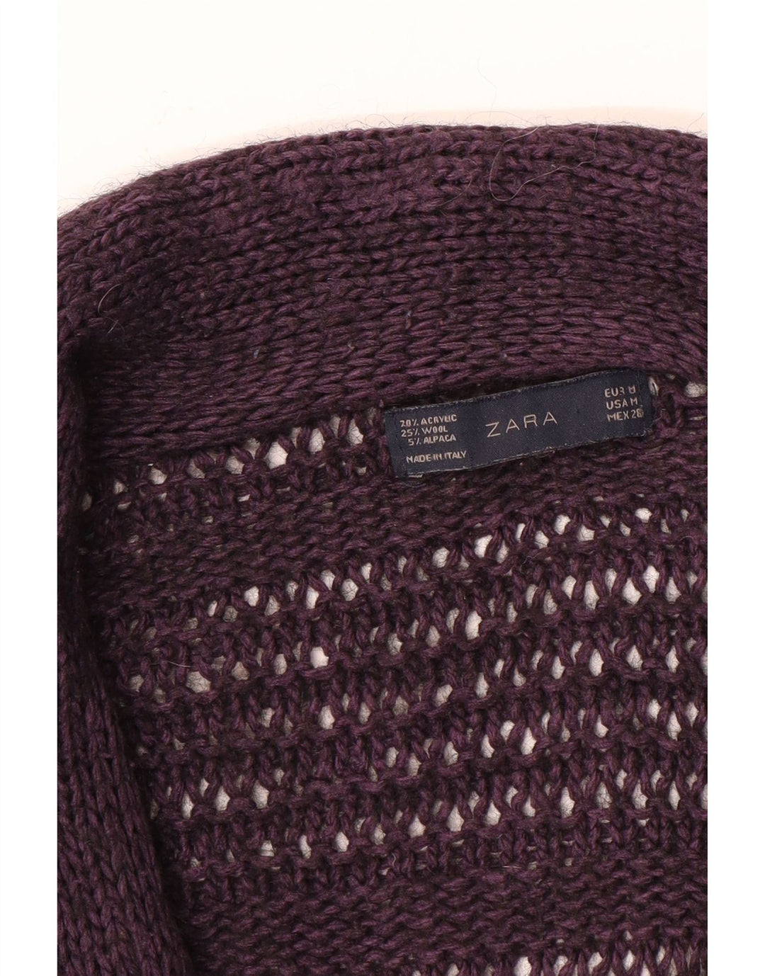 Zara Womens Cardigan Sweater UK 14 Medium Purple Acrylic