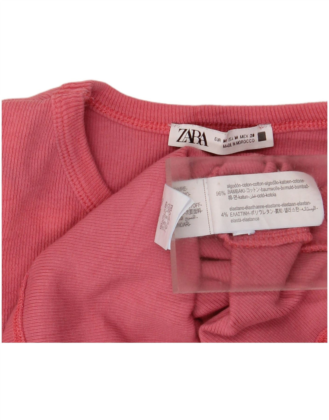 Zara Womens Blouse Top UK 12 Medium Pink Cotton