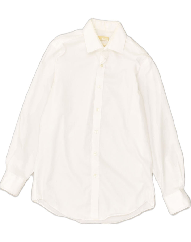 MICHAEL KORS Mens NON - IRON Shirt Size 15 1/2 Medium White Cotton | Vintage Michael Kors | Thrift | Second-Hand Michael Kors | Used Clothing | Messina Hembry 