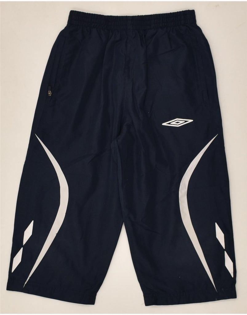 UMBRO Boys Graphic Capri Tracksuit Trousers 9-10 Years Small Navy Blue | Vintage Umbro | Thrift | Second-Hand Umbro | Used Clothing | Messina Hembry 