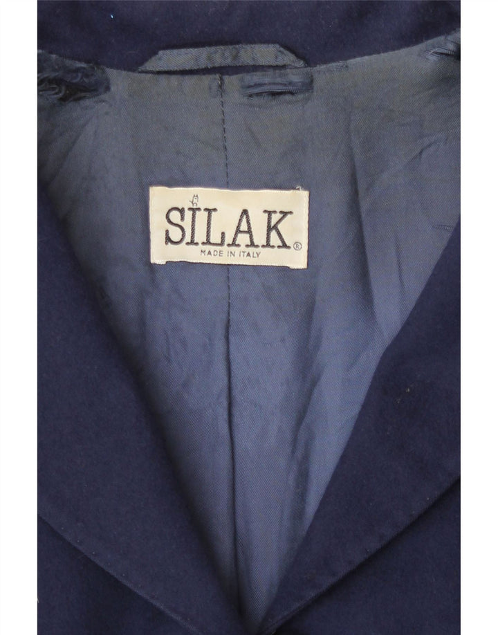 Vintage Womens Longline 3 Button Blazer Jacket UK 14 Medium Navy Blue