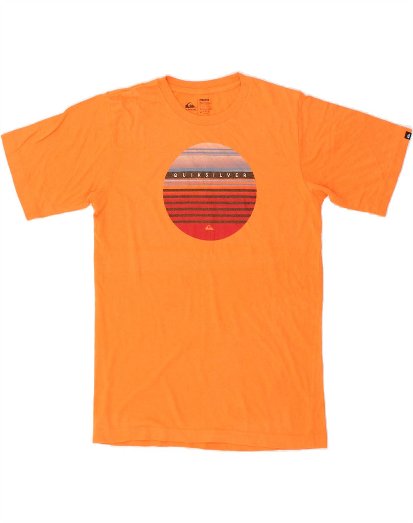 QUIKSILVER Mens Skinny Graphic T-Shirt Top XL Orange Cotton | Vintage Quiksilver | Thrift | Second-Hand Quiksilver | Used Clothing | Messina Hembry 