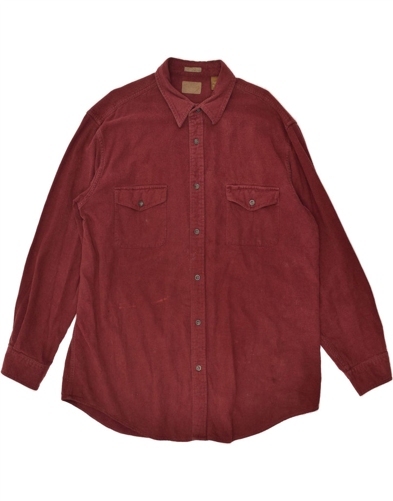 VINTAGE Mens Tall Shirt XL Maroon Cotton | Vintage Vintage | Thrift | Second-Hand Vintage | Used Clothing | Messina Hembry 