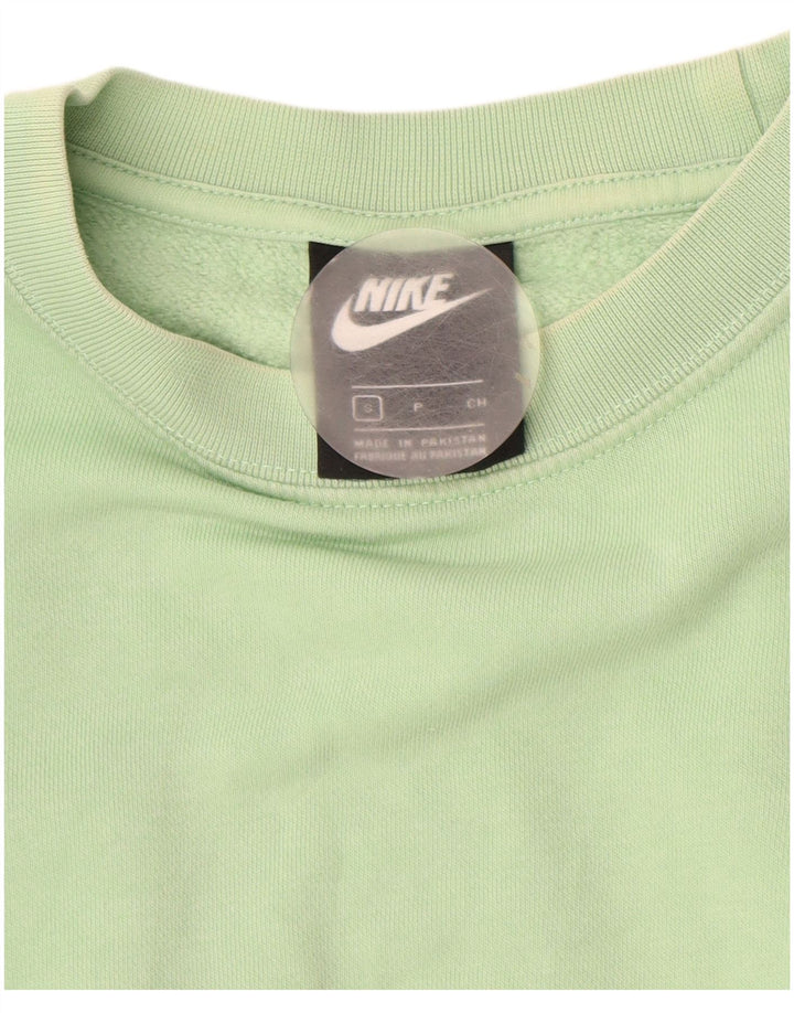 NIKE Womens Oversized Sweatshirt Jumper UK 10 Small Green Cotton