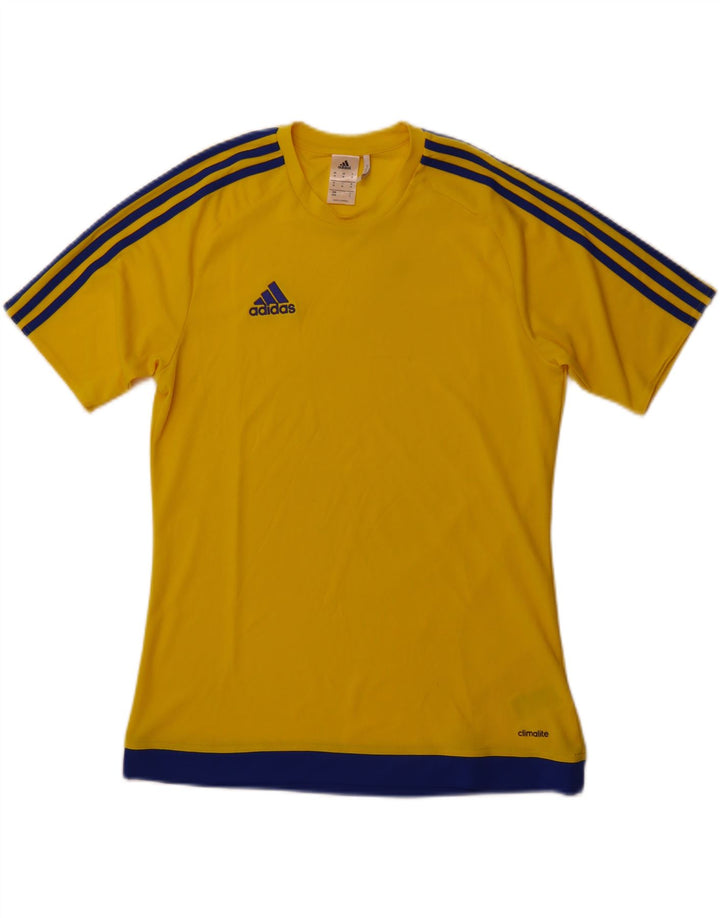 ADIDAS Mens Climalite T-Shirt Top Medium Yellow Polyester