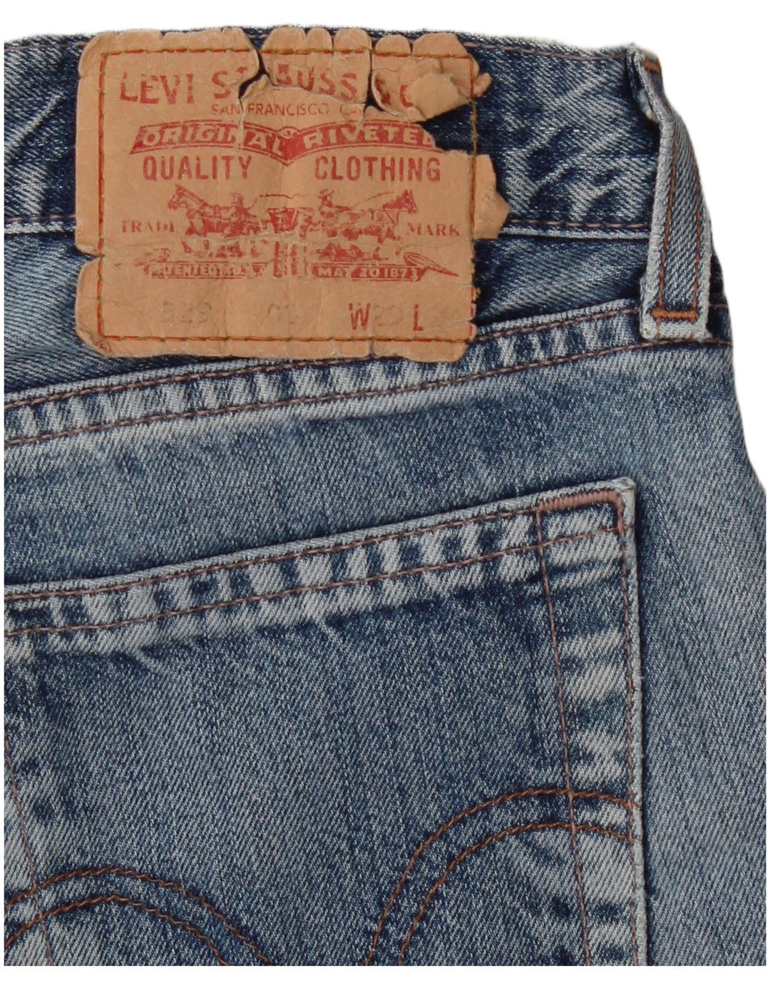Levi's Mens Straight Jeans W29 L27 Blue Cotton
