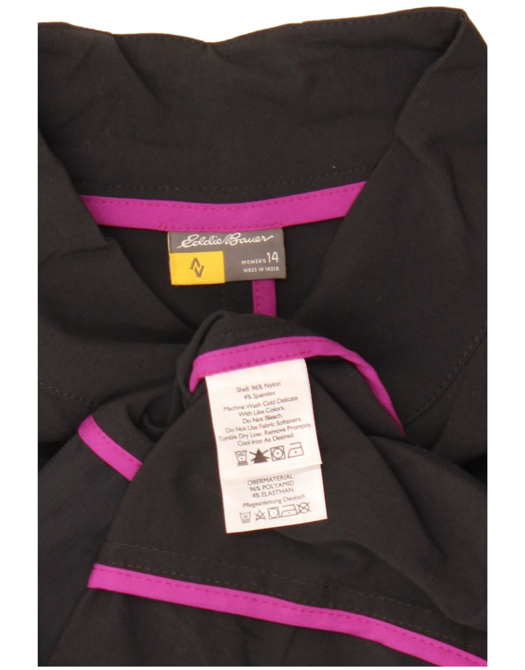 Eddie Bauer Womens Utility Jacket US 14 XL Black Nylon