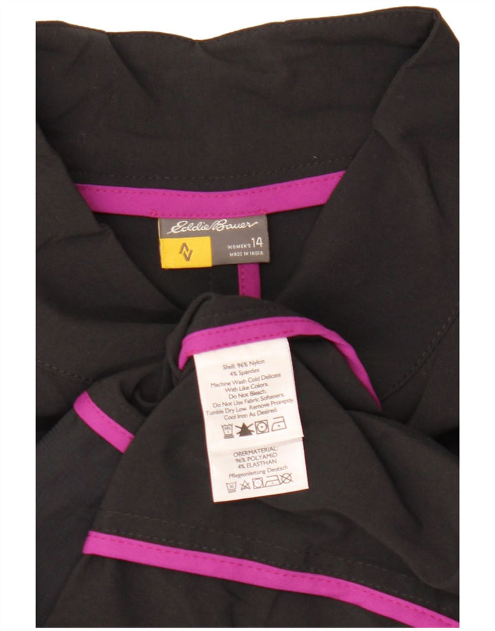 Eddie Bauer Womens Utility Jacket US 14 XL Black Nylon