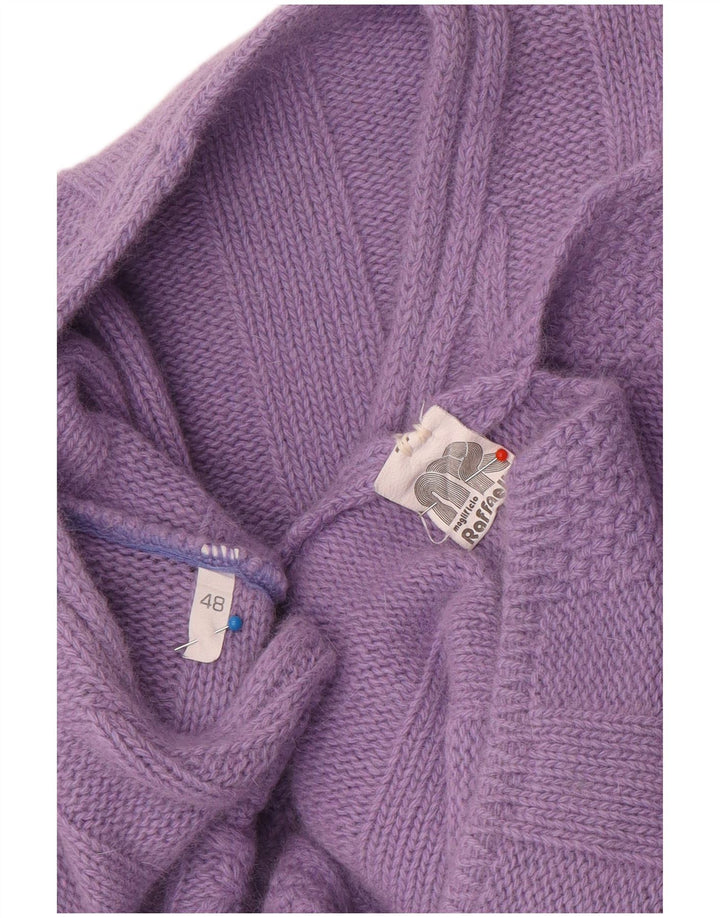 Raffaello Womens V-Neck Jumper Sweater IT 48 XL Purple Wool