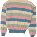 VINTAGE Womens Boat Neck Jumper Sweater UK 14 Medium Multicoloured Striped Vintage Vintage and Second-Hand Vintage from Messina Hembry 