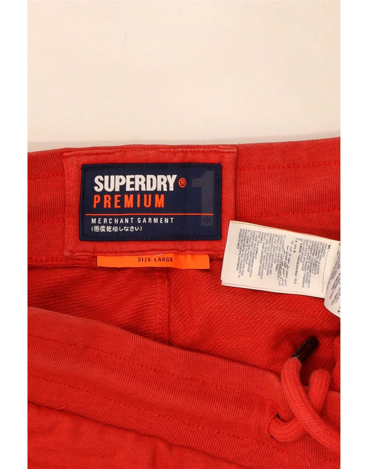 Superdry Mens Sport Shorts Large Red Cotton