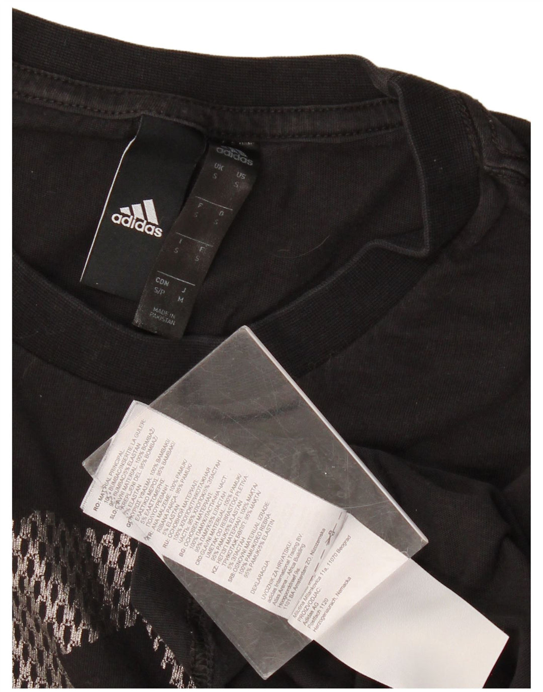 ADIDAS Mens Graphic T-Shirt Top Small Black Cotton