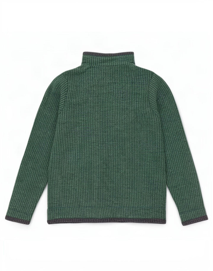 Weird Fish Womens Zip Neck Fleece Jumper UK 14 Large Green Polyester